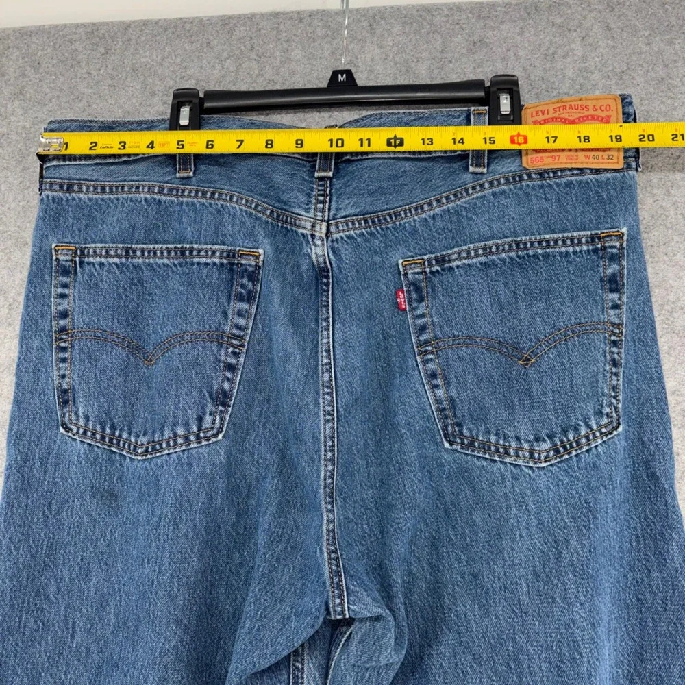 Levis 565 Loose Fit Straight Leg Jeans Mens 40x32 Blue Medium Wash Denim